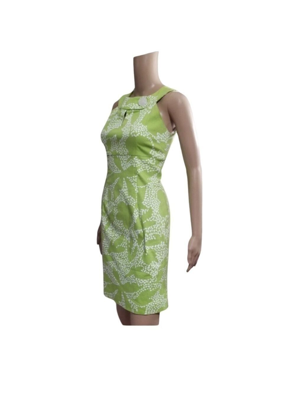 Melly M Green & White Sheath Dress Size 4